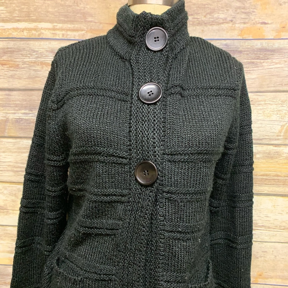 Black cardigan sweater